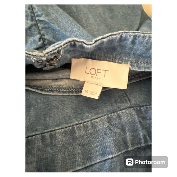 LOFT Outlet size 10 chambray wide leg jumpsuit - Picture 5 of 5